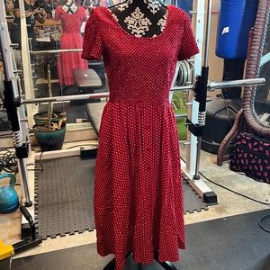 Red Polka Dot Dress w Pockets